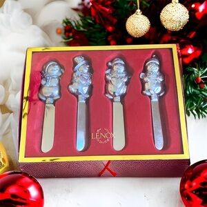 Lenox Snowman Spreaders Metal Serveware